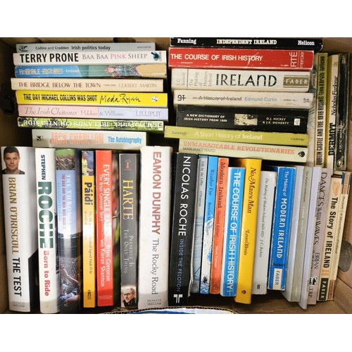 647 - Irish Interest - A collection of 130+ Titles, hard and paper back (4 boxes)