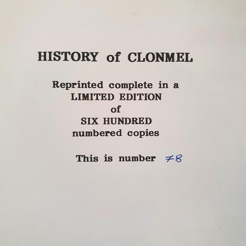 49 - History of Clonmel. In slipcase. Burke, Rev. William Published by Roberts Books Kilkenny, 1983