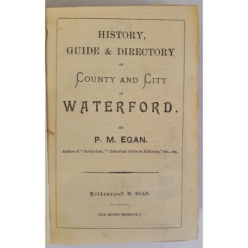 55 - P. M. Egan. Historical Guide & Directory of County and City of Waterford. 1894. 1st Folding map ... 