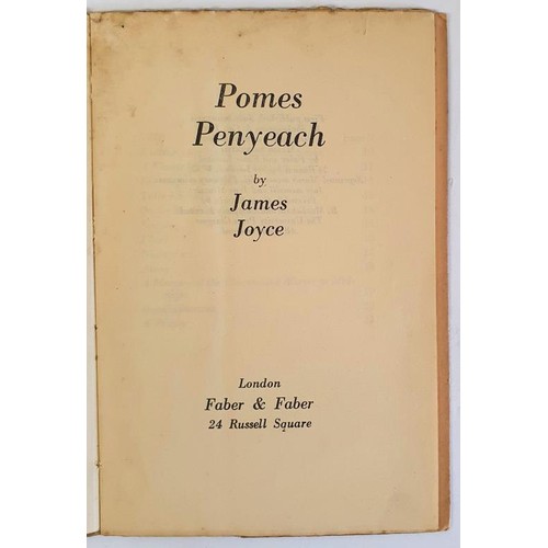 73 - Pomes Penyeach Joyce, James Published by Faber and Faber, London, 1933. First Edition.