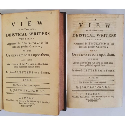 148 - A view of the principal deistical writers that have appeared in England in the last and present cent... 