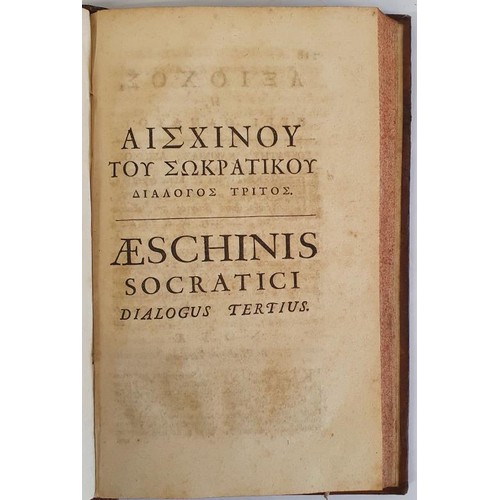 164 - Alexinoy Socratici, Dialogi tres. De novo recensuit, vertit et animadversionibus suis auxit . P Horr... 