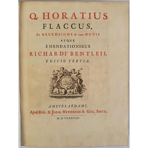 188 - Q. Horatius, Flaccus. Ex Recensios & cum Notis Atque Emendationibus Richardi Bentleii. Editio Te... 