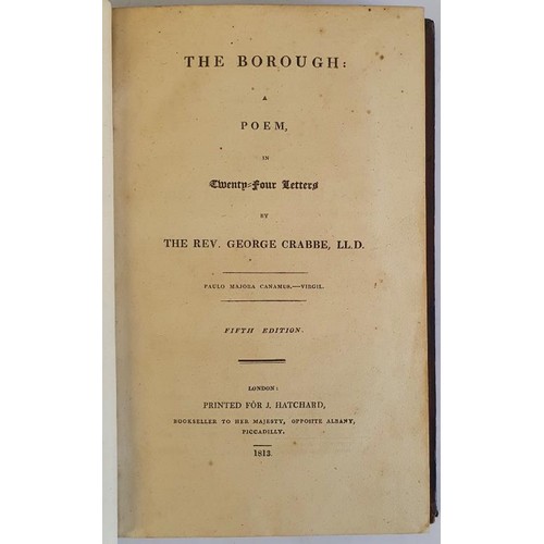 205 - The Borough : a Poem, in twenty-four letters by .  Crabbe, Rev.  George (1754-1832) Publis... 