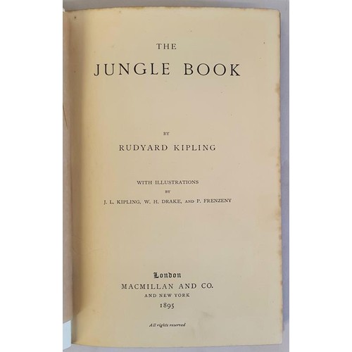 230 - The Jungle Book – Rudyard Kipling, published by Macmillan & Co, London 1895. pp. 212. Illu... 