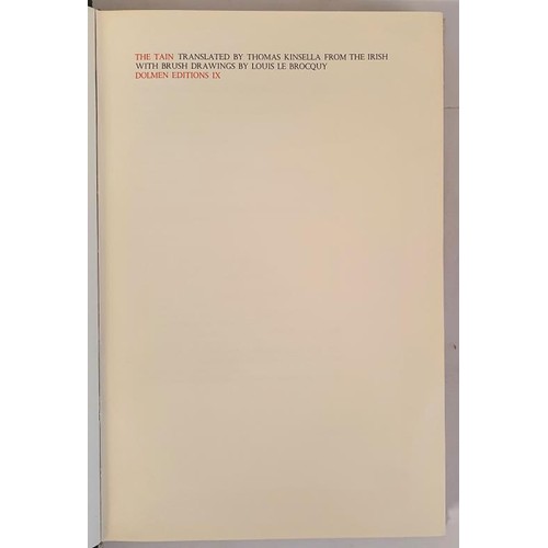 250 - Thomas Kinsella, Louis Le Brocquy - THE TAIN. Published 1969. Signed by Thomas Kinsella) Published b... 