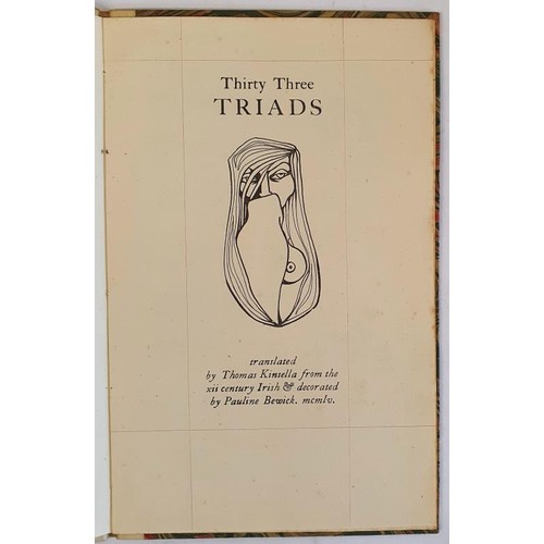 251 - Thirty Three Triads KINSELLA, Thomas Published by The Dolmen Press), (Dublin, 1955) First edition. T... 