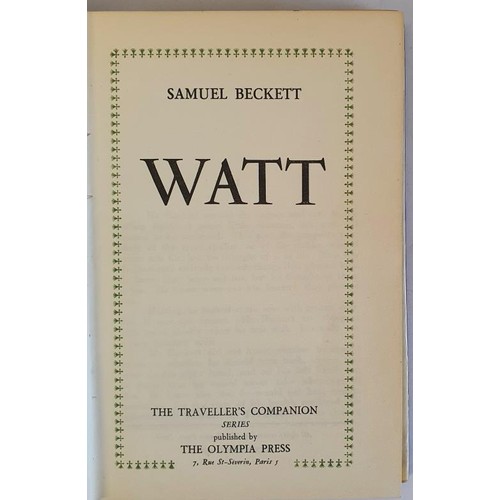 254 - Samuel Beckett. Watt. Paris. Olympia Press. 1958. Attractive pictorial d.j. Rare first trade edition... 