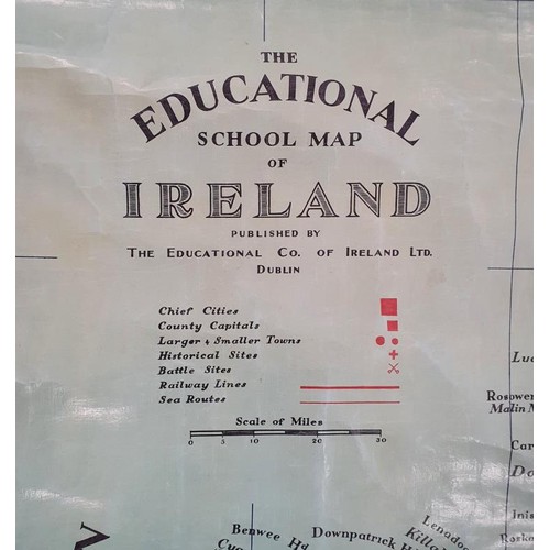 266 - The Educational School Map Of Ireland. Showing Chief Cities, County Capitals, Larger & Smaller T... 