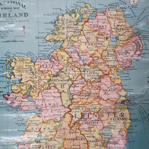 266 - The Educational School Map Of Ireland. Showing Chief Cities, County Capitals, Larger & Smaller T... 