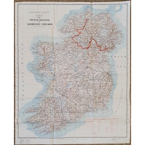 296 - 'Saorstat Eireann' Irish Free State Handbook. 1932. 1st edition with large map in rear pocket, spine... 