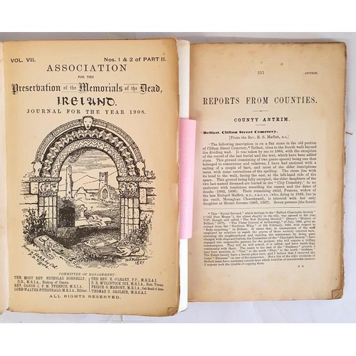 329 - Association for the Preservation of the Memorials of the Dead -Ireland - Journals for 1908 -numbers ... 