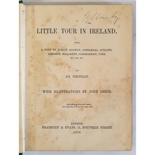 346 - An Oxonian. (S.R. Hole) A Little Tour in Ireland. 1859. 1st. Illustrated by John Leech, folding colo... 