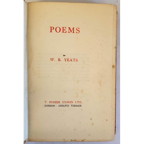 368 - W.B. Yeats. Poems. C. 1923. Attractive and unusual decorative binding.