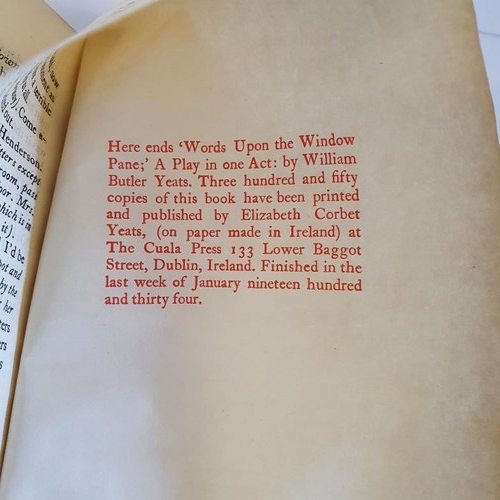 374 - W.B. Yeats. The Words Upon the Window Pane - A Play in One Act. Cuala Press. 1934. Limited edition. ... 