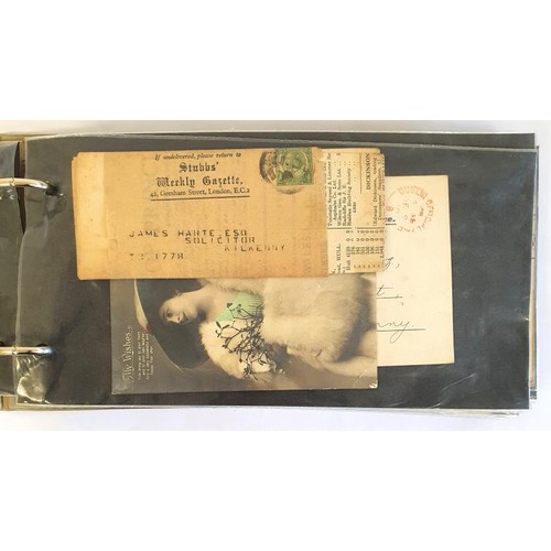 438 - Kilkenny Postal History. Collection of approximately 70 individual items in album. Correspondence an... 