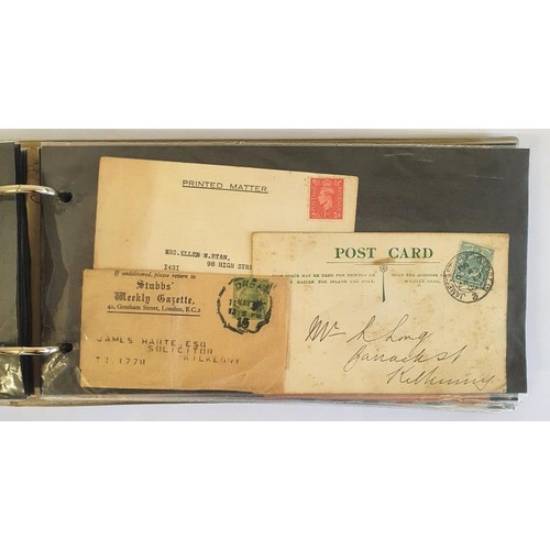 438 - Kilkenny Postal History. Collection of approximately 70 individual items in album. Correspondence an... 