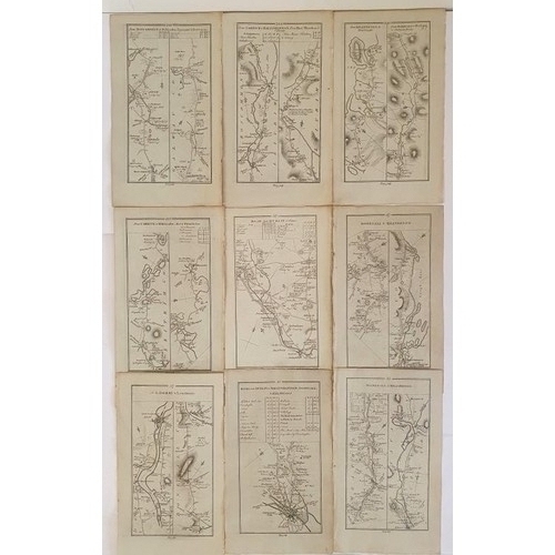 454 - [1777 Donegal etc original road Maps]. Road from L. Derry to Letterkenny, Dublin to Monaghan, Dublin... 