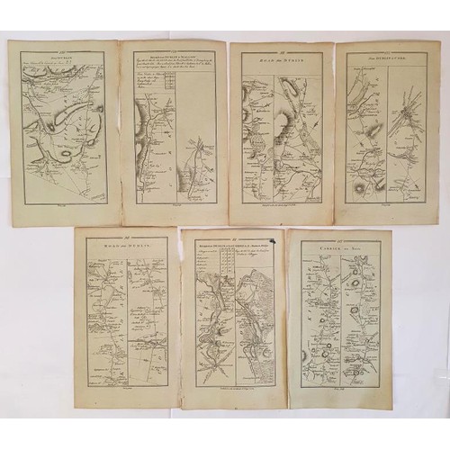 455 - [1777 original road Maps]. Road from Dublin to Limerick via Naas; via to Kildare, to Maryboro, to To... 