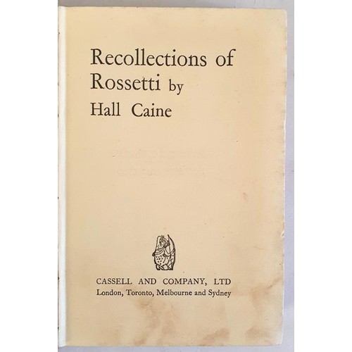 473 - SIGNED by Count John McCormack, Moore Abbey, 1929 – Recollections of Rossetti by Hall Caine