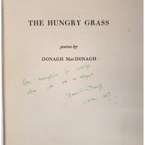 562 - Irish Interest: The Hungry Grass by Donagh MacDonagh SIGNED, 1947; The Simon Anthology of Poetry edi... 