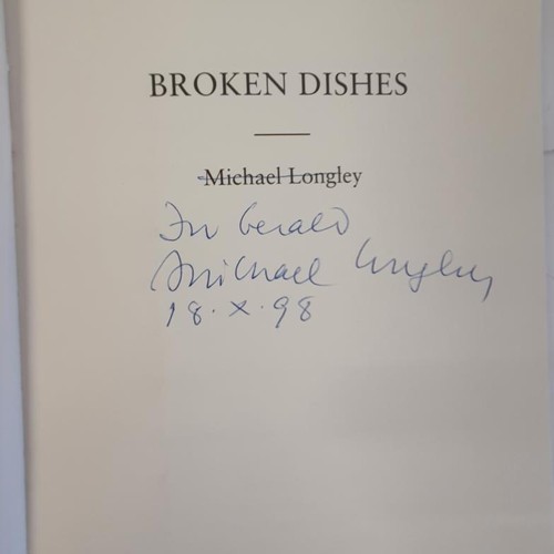 564 - Poetry: Broken Dishes by Michael Longley, 1998 SIGNED; Ceiliúradh Mháire Mhaith by Mar... 