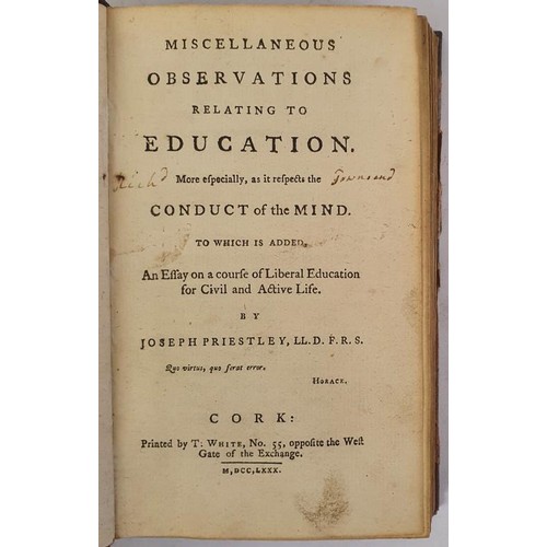 10 - Priestley, John LL.D F.R.S Miscellaneous Observations Relating to Education, most especially as it r... 