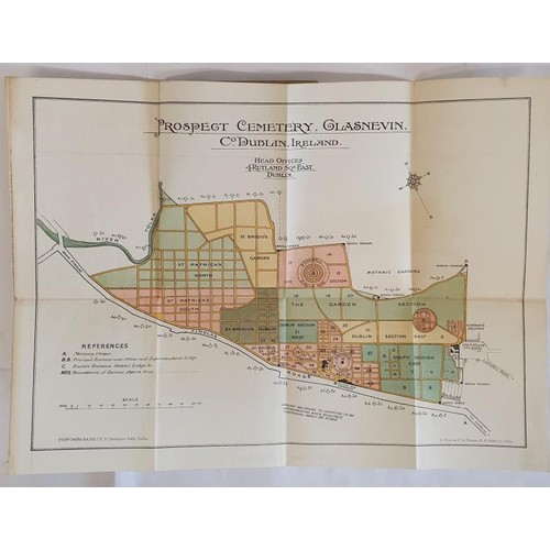 32 - Map of Prospect Cemetery, Glasnevin, County Dublin. Dublin Cemeteries Committee. 1904. Folding map a... 