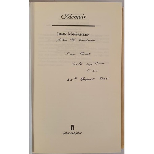 143 - McGahern, John. Memoir. With quote in McGahern's hand on half title page. SIGNED presentation copy f... 