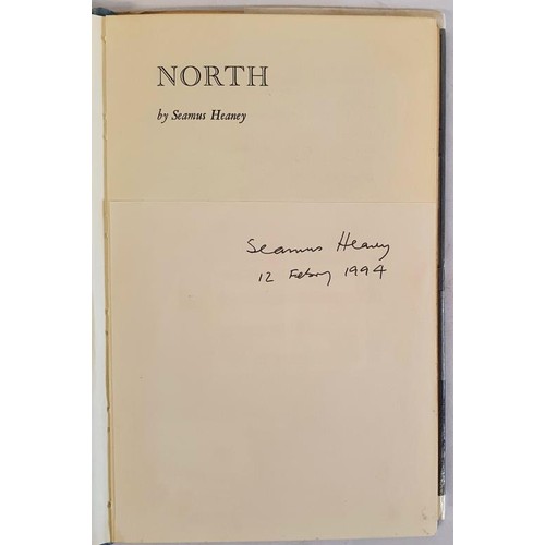 146 - Seamus Heaney; North, First edition, first print HB, with author’s tipped in signature, Faber ... 