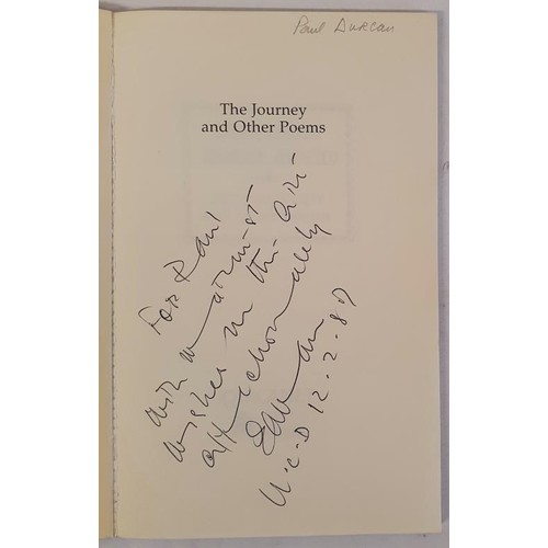 159 - Boland, Eavan. The Journey And Other Poems. 1987, p/b. Paul Durcan's copy. SIGNED presentation copy ... 