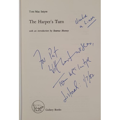 164 - Irish Poetry/Literature: The Harper's Turn by Tom MacIntyre SIGNED, 1982; Earth Women by Colette Num... 