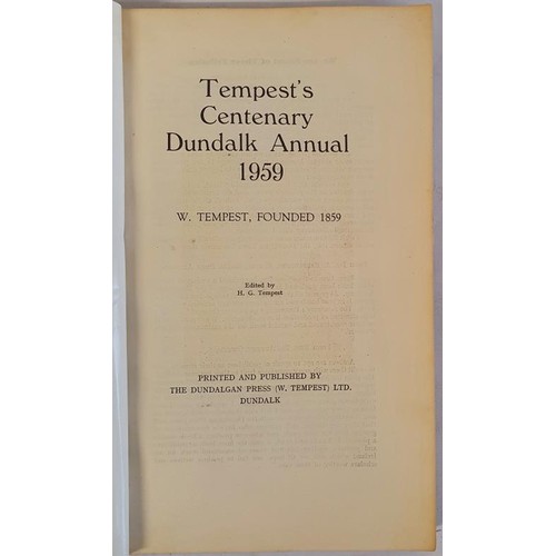 226 - Tempest's Centenary Annual, Survey and Records 1859-1959. Dundalgan Press (W. Tempest), Dundalk