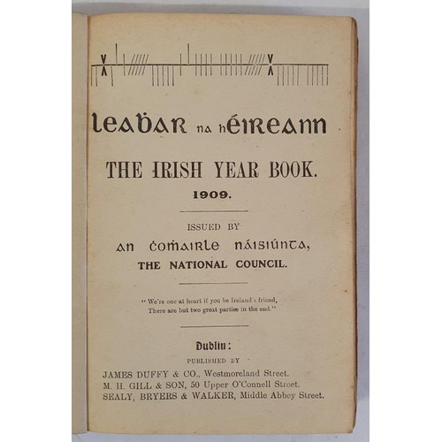 261 - Leabhar na hEireann - The Irish Year book, 1909. Issued by An Chomhairle Náisiúnta, Th... 