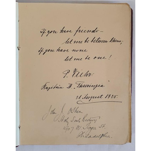 320 - Autograph Book. Soldiers Of Cumann na mBan Card Signed by Eámonn De Valera; an eight verse ty... 