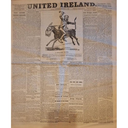 396 - Bundle of thirty copies of the Parnellite paper ‘United Ireland’, mostly from the 1884. ... 