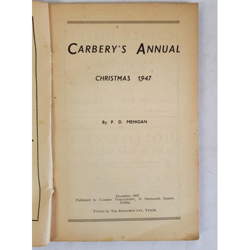 407 - Carbery’s Annual 1947-48. Stories, Poetry, Handball, Folklore, Pastimes, Hurling, Football, Co... 