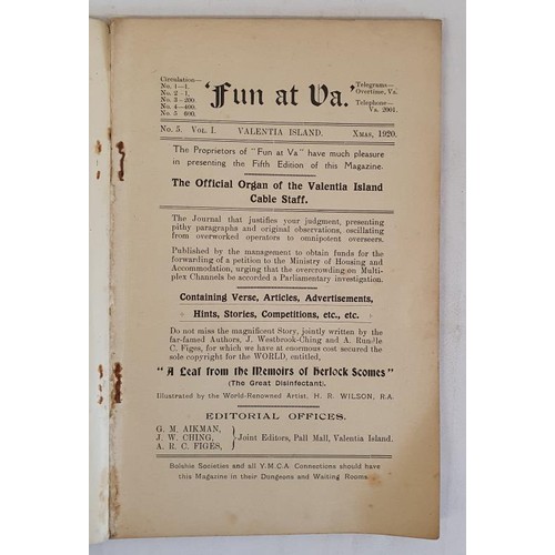 421 - Fun At Va. Xmas, 1920. A Collection of Humorous Verse and Writings, By The Staff, For The Staff. Edi... 