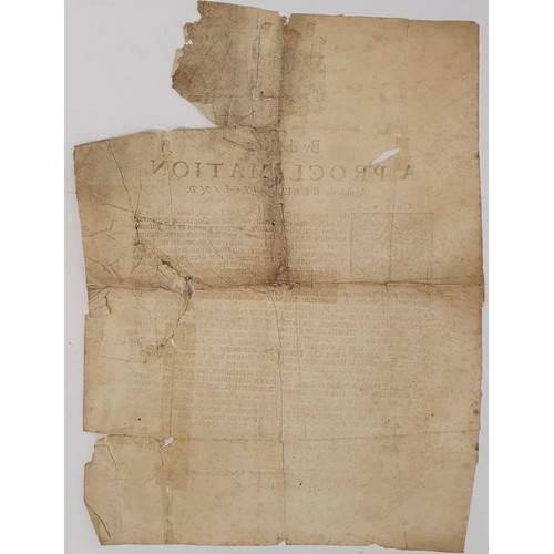 443 - A Proclamation by King Charles II against the Rebels in Ireland dated 1st June 1660 , transferring t... 