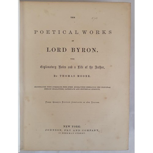 469 - THE POETICAL WORKS OF LORD BYRON WITH EXPLANATORY NOTES AND A LIFE OF THE AUTHOR BY THOMAS MOORE Byr... 