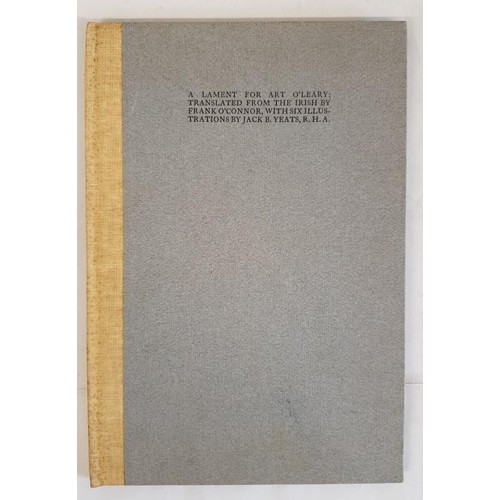 481 - A Lament for Art O'Leary - translated from the Irish. Frank O'Connor. Jack B. Yeats colour illustrat... 