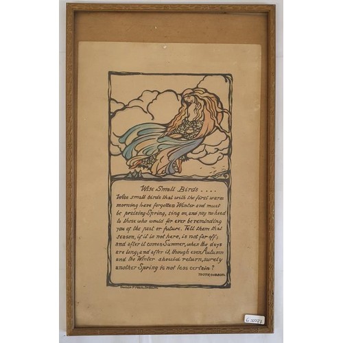 485 - The Cuala Press: WISE SMALL BIRD SMARY COTTENHAM (NÉE WHITE) YEATS, hand-coloured Cuala press... 