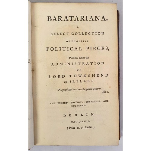 506 - Baratariana - A Select Collection of Fugitive Political Pieces published during the Administration o... 