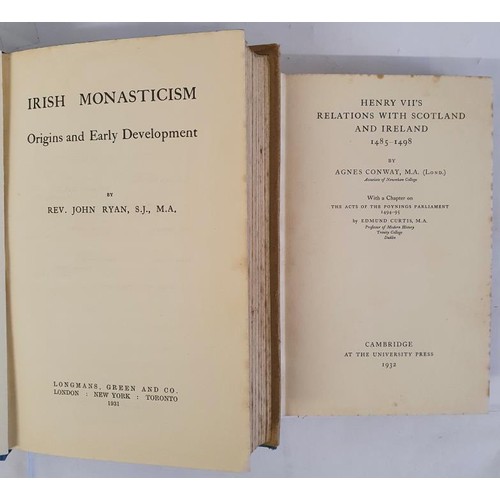 518 - Irish Monasticism Origins and Early Development by John Ryan S. J. Longmans, Green. Superb copy of t... 