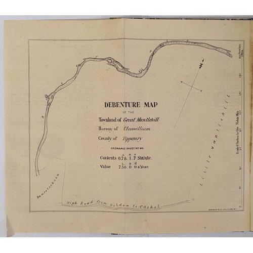 522 - Vincent Scully. Occupying Ownership (Ireland) 1881. 1st. Folding map of land n Clanwilliam (Co. Tipp... 