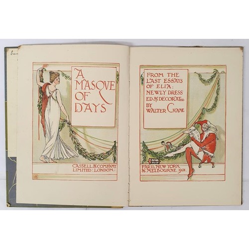 539 - Walter Crane. A Masque of Days. 1901. 1st. Quarto. With fine colour plates. Original decorative clot... 