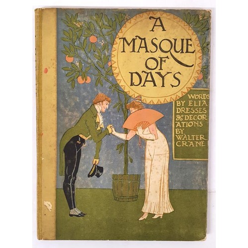 539 - Walter Crane. A Masque of Days. 1901. 1st. Quarto. With fine colour plates. Original decorative clot... 