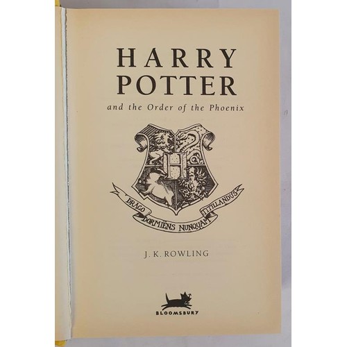 548 - J.K. Rowling – Harry Potter and the Order of the Phoenix, First UK Edition First Print. Publis... 