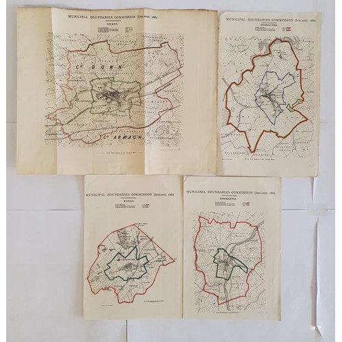 118 - Municipal Boundaries Commission 1880. Maps of Enniscorthy, Gorey, Newry and Downpatrick all outlined... 