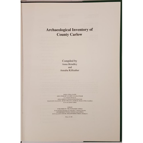 181 - Archaeological Inventory of County Carlow Anna L. Brindley Published by Govt. Publications Sale Offi... 